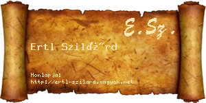 Ertl Szilárd névjegykártya